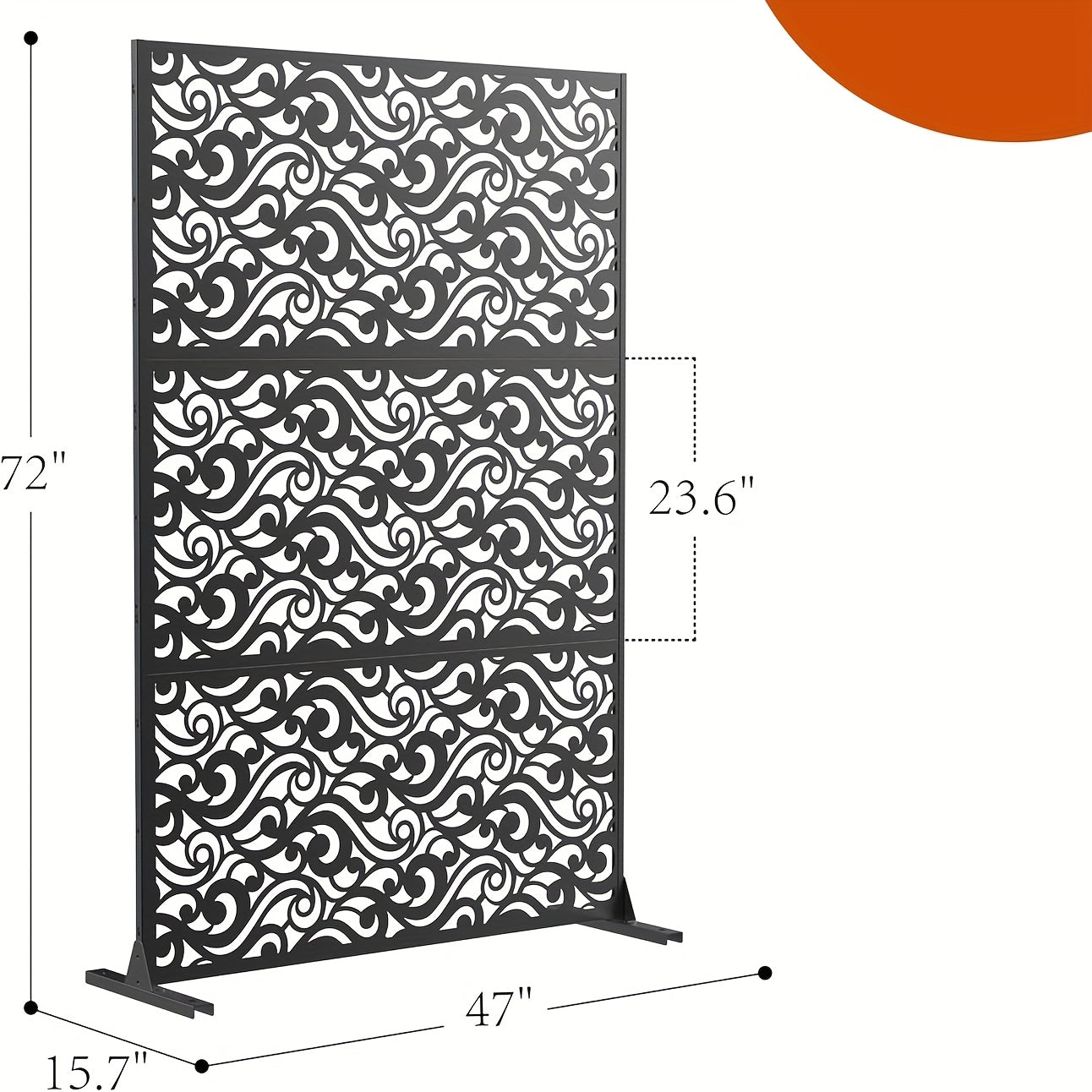 Buitenafscheiding – Tuinscherm – Privacy Scherm – Balkonwand – Scheidingswand – Metalen Vrijstaand Paneel – Gegalvaniseerd Staal – 182,88 x 119,38 cm – Weerbestendig & Eenvoudige Montage