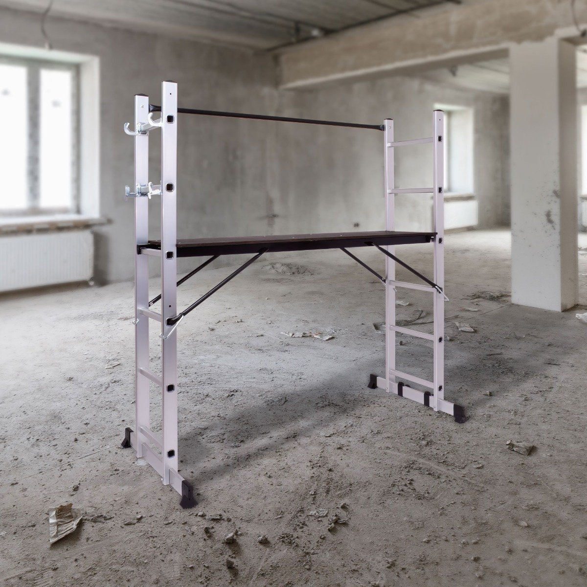 Steigerladder – Multifunctionele Ladder – Kamersteiger – Werksteiger – Vouwladder – Aluminium – Hoogte 165,5 cm – Draagvermogen 150 kg