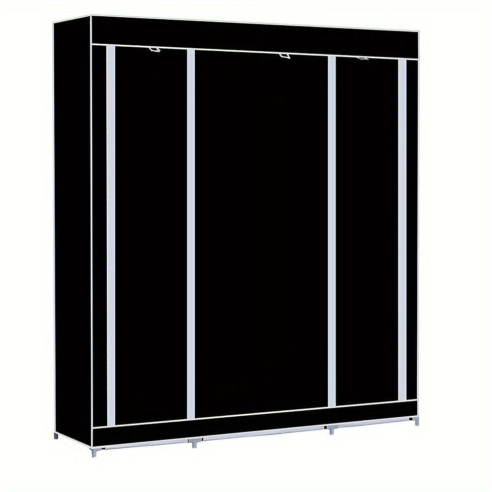 Kledingkast – Garderobekast – Opbergkast – Kleerkast – Driedeurige Kast – Stevig Met Metalen Frame – Ruime Opbergruimte 134x43x172 cm