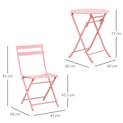 3-Delige Tuinset – Balkonset – Bistroset – Inklapbare Tuinmeubels – Tuinstoelen – Groen – compact & inklapbaar – duurzaam gepoedercoat metaal