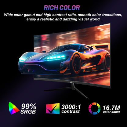 32 Inch Curved Gaming Monitor – Curved Scherm – PC Monitor – Gaming Display – Frameloos Scherm – 2K QHD Resolutie – 180Hz Verversingssnelheid