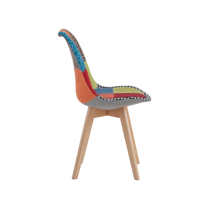 Eetkamerstoelen – Stoelen – Kuipstoelen – Keukenstoelen – Scandinavische Stoelen – Set Van 4 – Ergonomisch Design – Linnen Bekleding Met Houten Poten