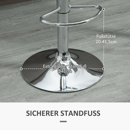 Barstoel – Barkruk – Keukenstoel – Barkruk – Counterstoel – Verstelbare Zithoogte – 360° Draaibaar – Kunstleren Bekleding – Stalen Frame