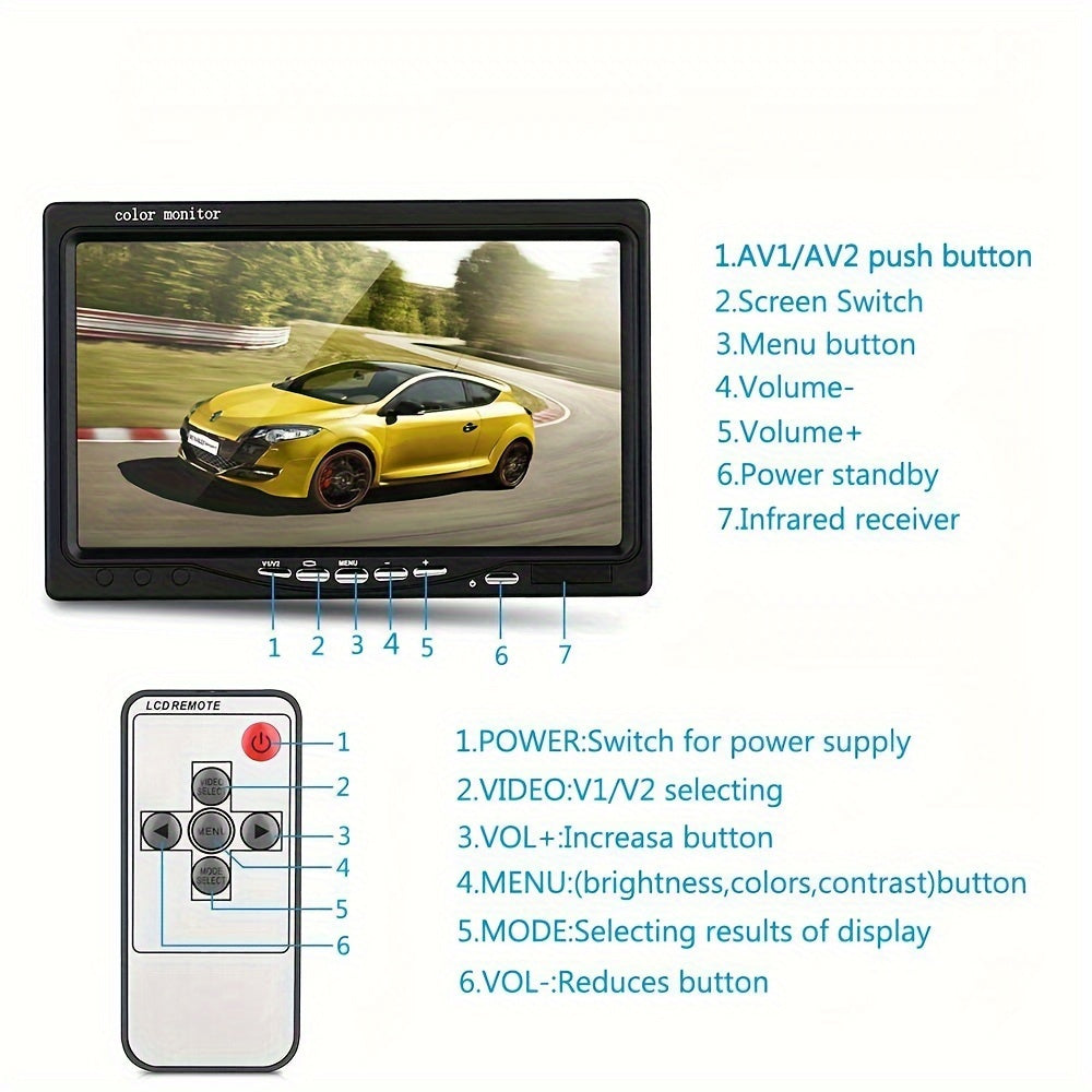 Achteruitrijcamera – Parkeercamera – Backup Camera – Draadloze Camera – Auto Camera – 7 Inch TFT LCD Scherm – 12-24V Met Infrarood Nachtzicht