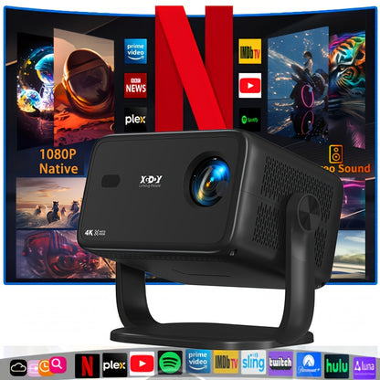 Draagbare Projector – Beamer – Full HD Projector – Mini Projector – Smart Projector – Native 1080p Resolutie – WiFi 5G & Bluetooth 5.2 – Zwart