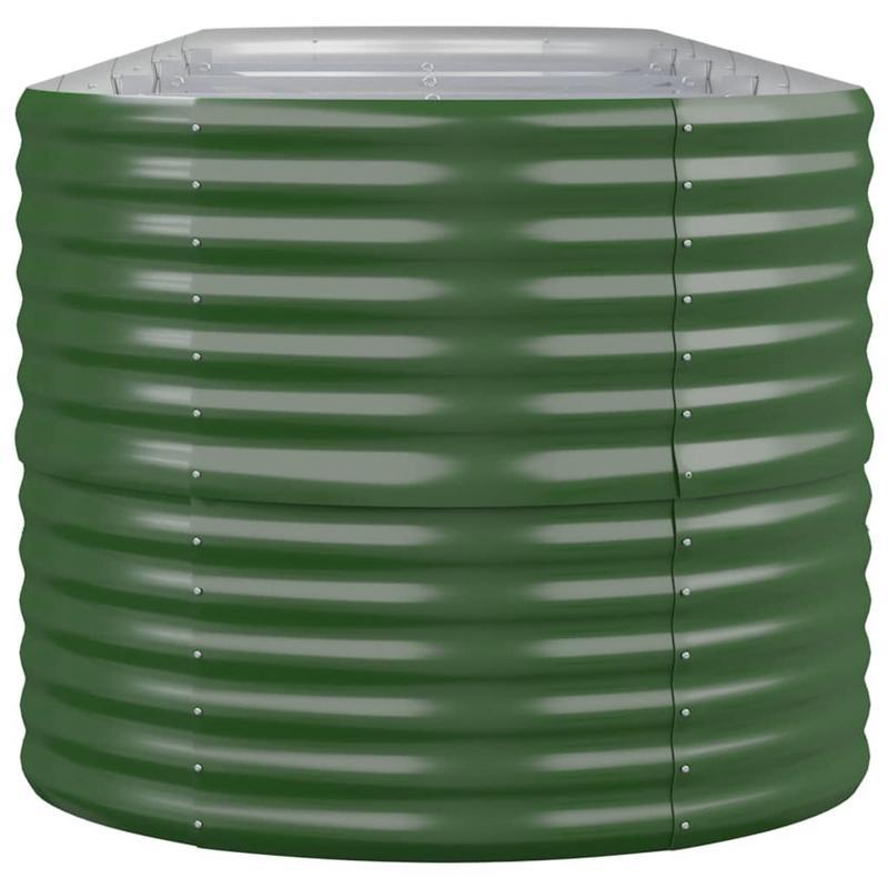 Modern Weather-Resistant Steel Plantenbak - 440x80x68cm, Powder-Coated Green, Rust-Free with Drainage Holes, Ideal for Outdoor Gardens, Patios, and Terraces