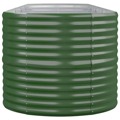 Modern Weather-Resistant Steel Plantenbak - 440x80x68cm, Powder-Coated Green, Rust-Free with Drainage Holes, Ideal for Outdoor Gardens, Patios, and Terraces