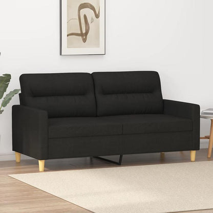 2-zits bank – 2-zits bankstel – Loveseat – Tweezits sofa – Compacte bank – Zwart – Duurzame stof – Comfortabele kussens