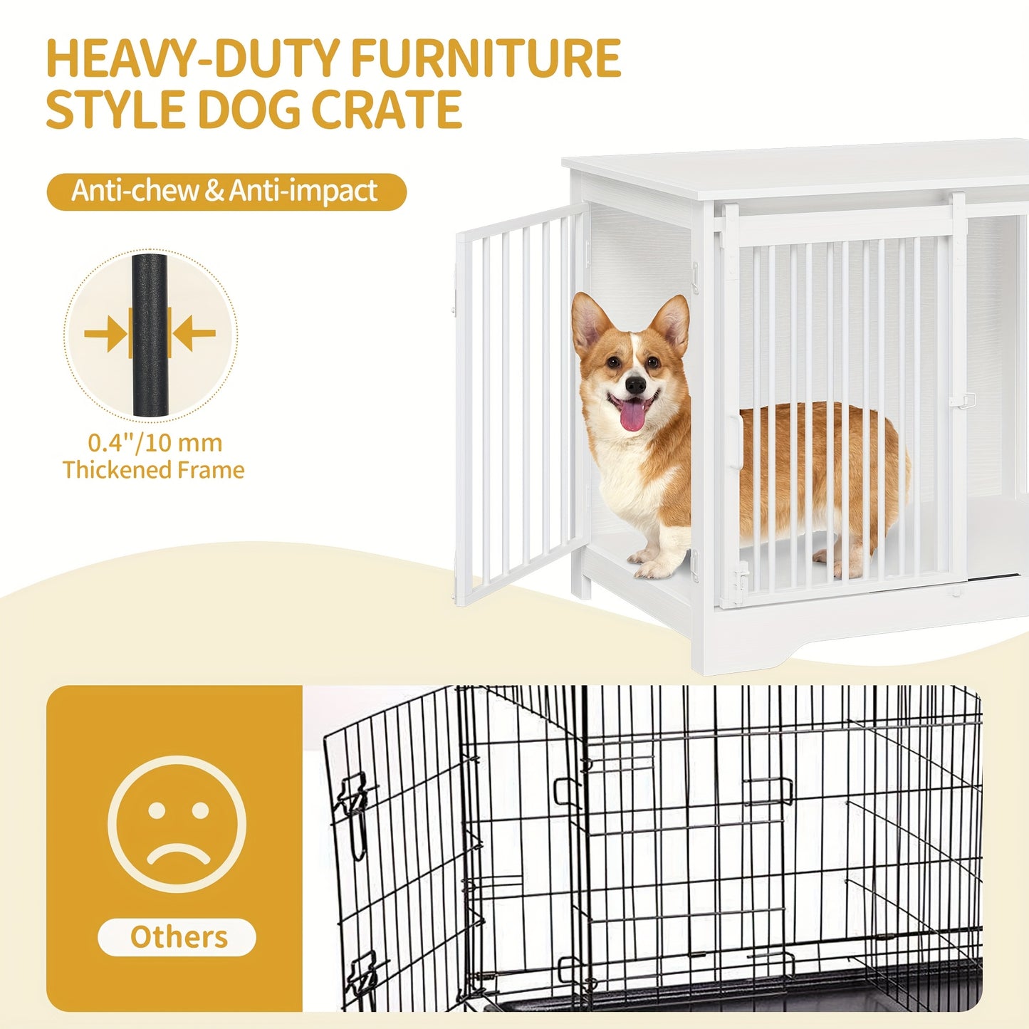 Houten Hondenbench – Hondenkooi – Hondenhok – Huisdier Bench – Hondenren – Lichtgrijs – 2 Deurs Schuifdeur – Geschikt Voor Kleine En Middelgrote Honden