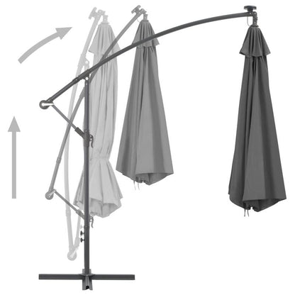 Zwevende Parasol – Hangende Parasol – Tuin Parasol – Balkon Parasol – 300 Cm Diameter – Stalen Paal – Crank Systeem