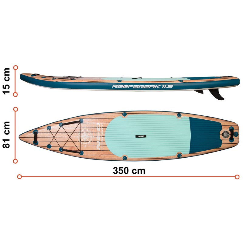 SUP Board – Stand Up Paddleboard – Paddleboard – Inflatable Board – Watersport Board – 350x81x15 cm – Lichtgewicht Triple-Layer PVC