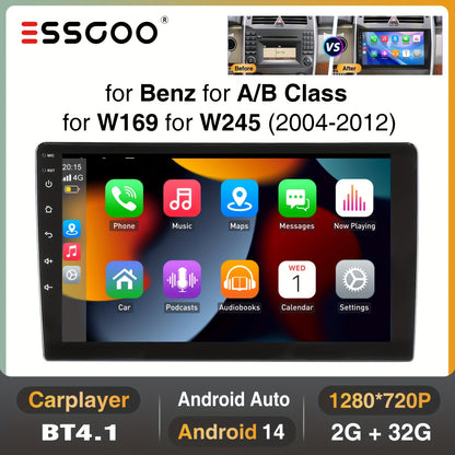 14-Inch Android Auto Radio – Auto Multimedia Systeem – Autoradio Navigatie – Touchscreen Radio – Wireless CarPlay Android Auto – 9 Inch IPS Display – Steering Wheel Control