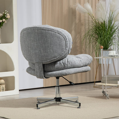 Bureaustoel – Kantoorstoel – Bureaustoelen – Draaistoel – Office Chair – Ergonomische Kantelfunctie – Hoogte Verstelbaar – Zacht Gewatteerd Zitvlak – Linnen Look – Grijs