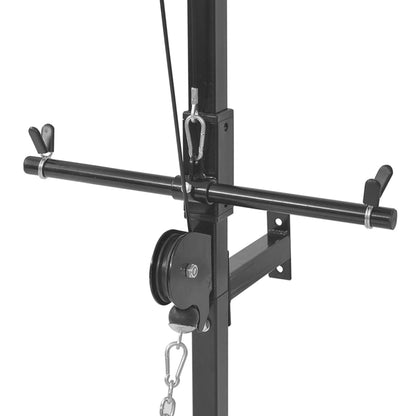 Power Tower – Krachtstation – Fitnessstation – Trainingsrek – Muurbevestiging – Compact Stalen Frame – Compleet Gewichtenset 30,5 kg – Antislip Handgrepen