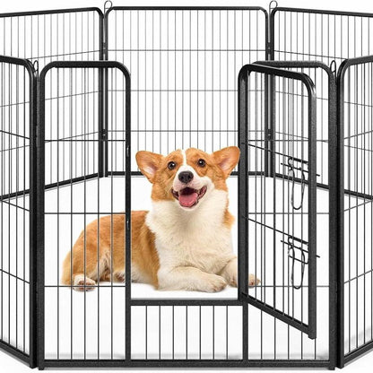 Hondenren – Speelren – Dierenren – Puppyren – Kattenren – Inklapbaar – Stabiel Zwart Metaal – 190x190x80 cm