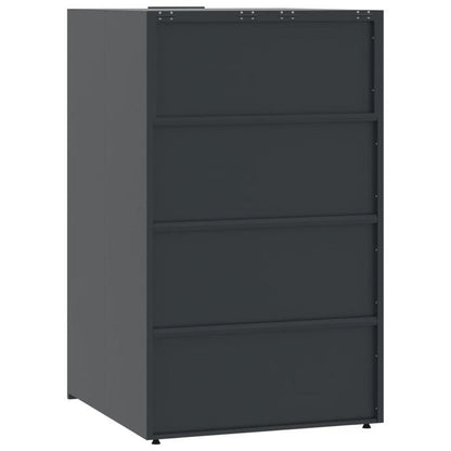 Afvalcontainer – Vuilnisbak – Afvalbak – Afvalemmer – Container – 2 Vaks – Stalen Behuizing – Wielen – Geventileerd Design – Ergonomische Handvatten – Antraciet – 138x79x117 cm – Zonder Elektriciteit