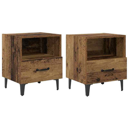 High-quality Nachtkastje 2pcs Oud hout 40 x 35 x 47.5cm Bewerkt hout, Bedroom Furniture, Classic Design, Handcrafted Wood, Apartment Living