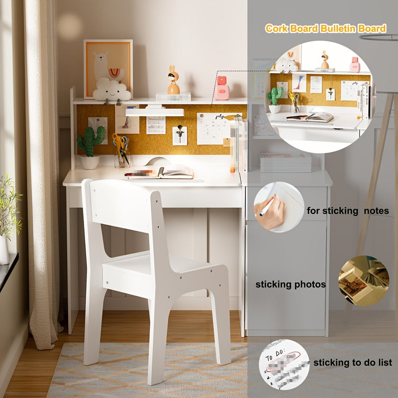 Bureau – Schrijftafel – Computertafel – Werktafel – Desk – Kantelbaar Tafelblad 0°-40° – Compact 90x38x100 cm – Duurzaam Kunsthout – Ruime Opbergruimte met Laden en Planken
