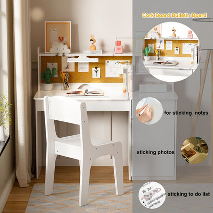 Bureau – Schrijftafel – Computertafel – Werktafel – Desk – Kantelbaar Tafelblad 0°-40° – Compact 90x38x100 cm – Duurzaam Kunsthout – Ruime Opbergruimte met Laden en Planken