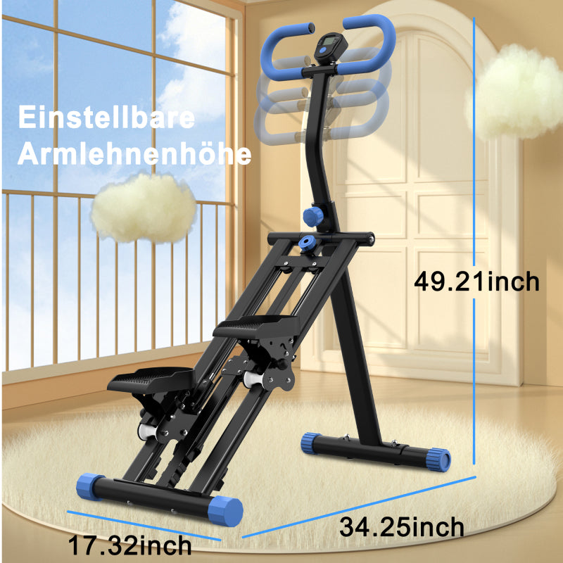 Trapstepper – Stepper – Stair Climber – Fitnessstepper – Cardio Trainer – Verstelbare Weerstand 3 Niveaus – Opvouwbaar en Stabiel Tot 120 kg