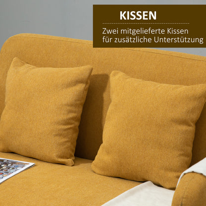 2-zitsbank – tweezitsbank – loveseat – zitbank – bankstel – fluwelen bekleding – verstelbare houten poten – 130x70x80 cm – inclusief 2 sierkussens