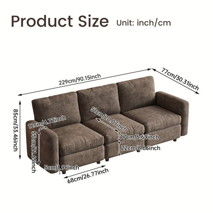 Moderne Modulaire Hoekbank – Loungebank – Slaapbank – Sofa – Zitbank – Met Opbergruimte – Oversized U-Vorm – Duurzaam Niet-Houten Frame