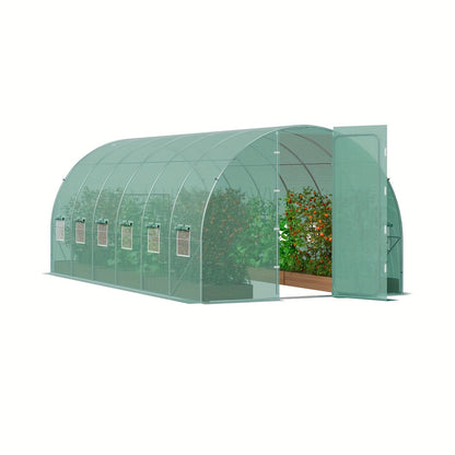 Kweekkas – Broeikas – Tuinkas – Serre – Foliekas – Walk-in Tunnel – Gegalvaniseerd Stalen Frame – Transparante UV-bestendige PE Cover – Groot Formaat 900x300x201 cm