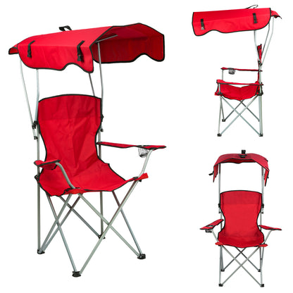 Opvouwbare Strandstoel – Strandstoel Met Parasol – Tuinstoel – Campingstoel – Vouwstoel – Compact Design – Oxford Stof