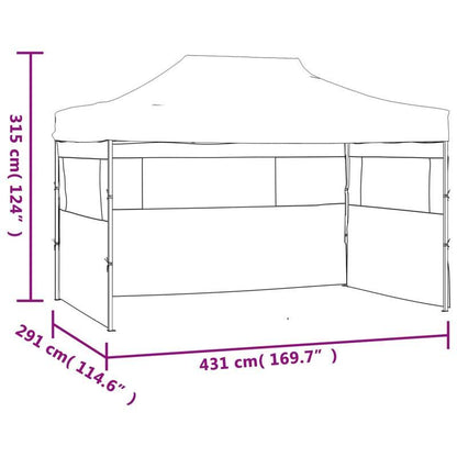 Partytent met 3 zijwanden inklapbaar 3x4.5m wit