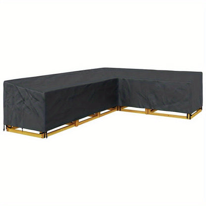Tuinmeubelhoes – Loungedeksel – Buitenmeubelhoes – Patiohoes – Hoekbankhoes – Extra Groot 355x275x80 cm – Waterdicht 420D Oxford Polyester – UV-Bestendig Met Versterkte Naden – Zwart