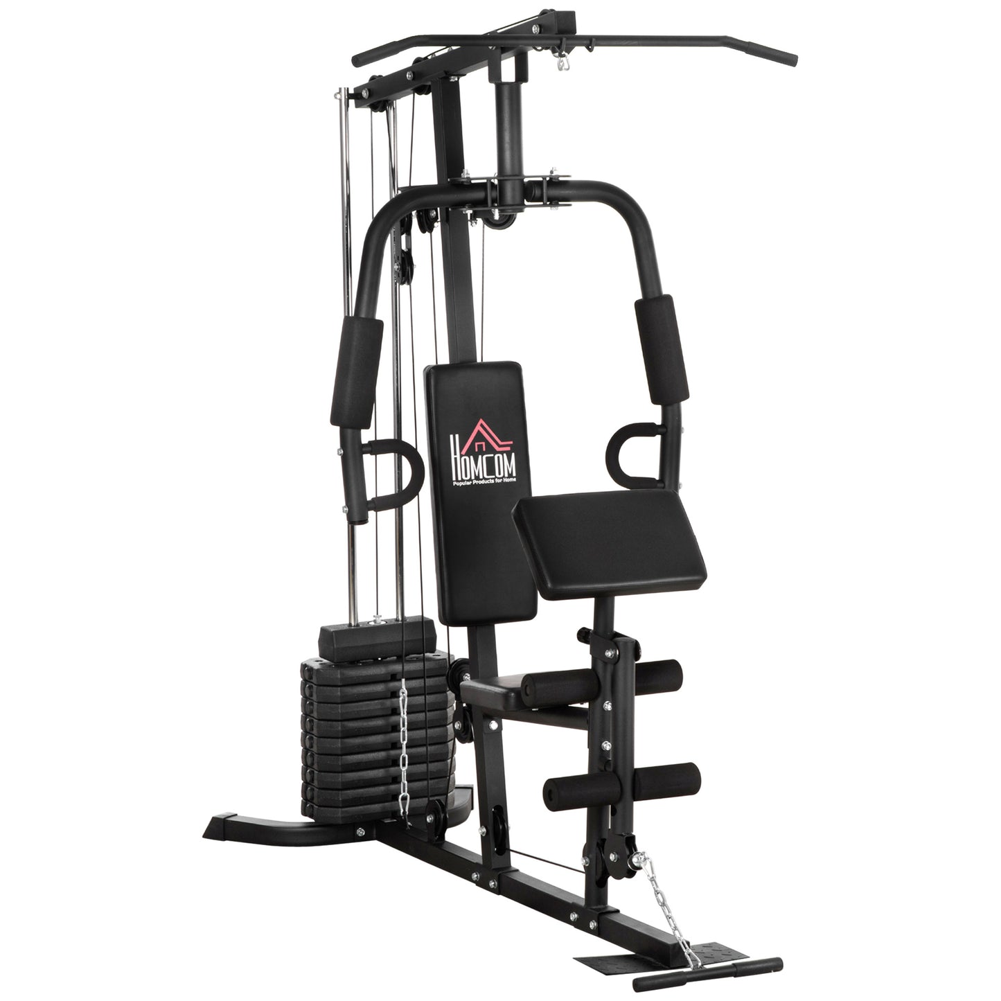 Fitnessstation – Home Gym – Krachtstation – Bodybuildingapparaat – Multigym – 9x 5 kg Gewichtsschijven – Robuust Staal & Ergonomisch Comfort