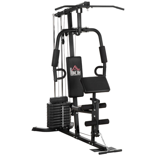 Fitnessstation – Home Gym – Krachtstation – Bodybuildingapparaat – Multigym – 9x 5 kg Gewichtsschijven – Robuust Staal & Ergonomisch Comfort