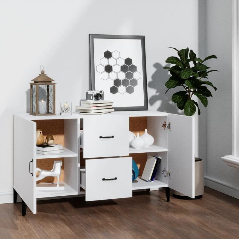 Sideboard – Dressoir – Kast – Opbergmeubel – Wandkast – Wit – Treated Wood – 100x36x60 cm – Sterk en Vochtbestendig