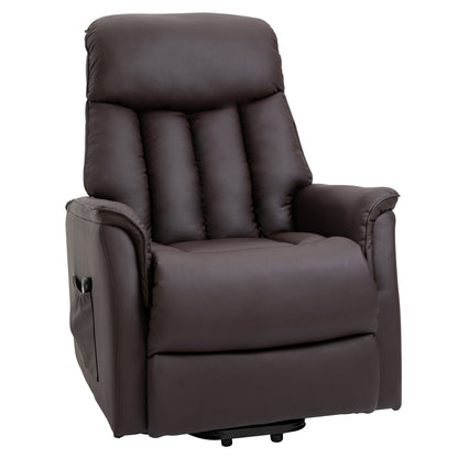 Sta-op-stoel – Liftfauteuil – Relaxstoel – Elektrische Fauteuil – Verstelbare Rugleuning – 150 kg Draaggewicht – Afstandsbediening – Bruin Kunstleer