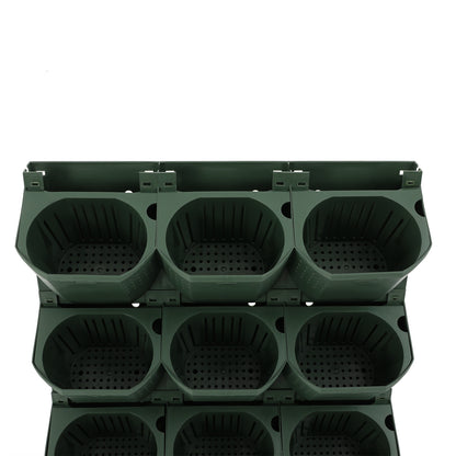 36-Pot Wall-Mounted Planter with 36 Individual Pots - Heavy-Duty PP Plastic /Outdoor Vertical System Suitable for Balcony,, - Contemporary Modern Plant Holder
