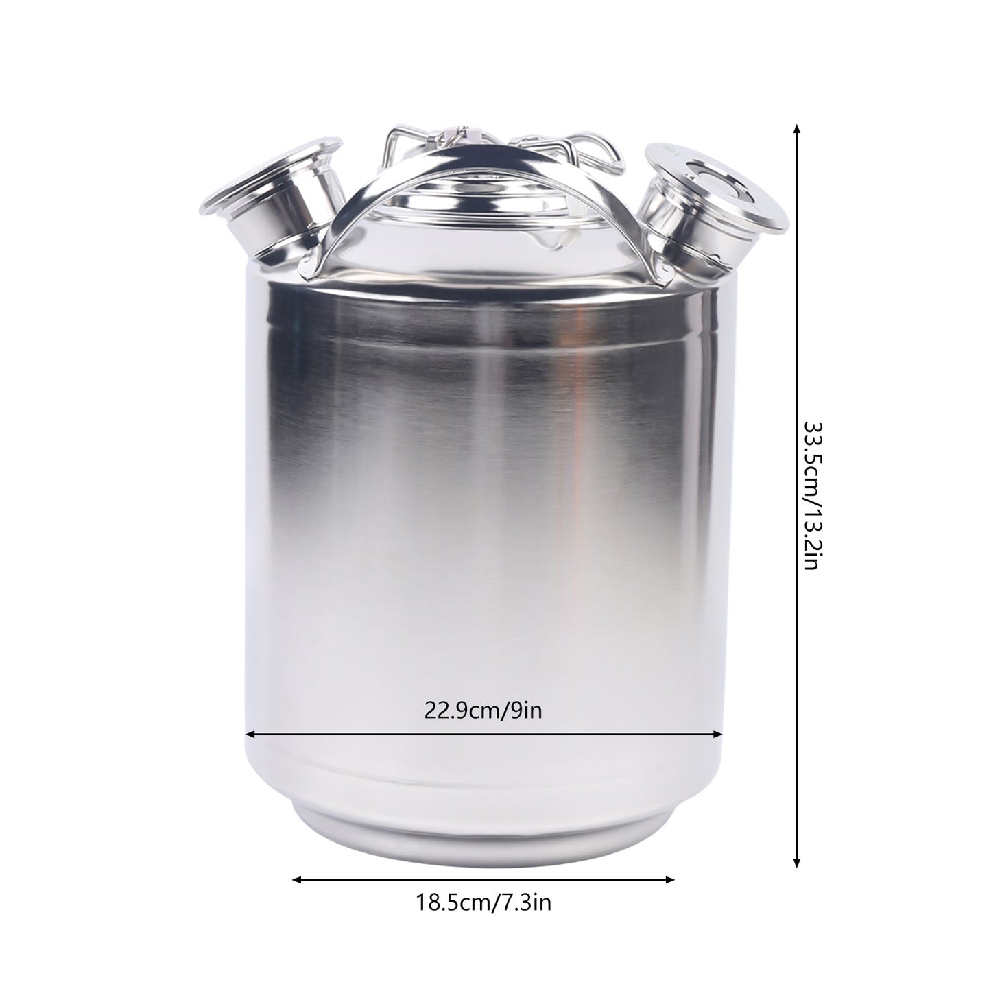 Reinigingsvat – RVS Vat – Biervat – Kegelvat – Keg Vat – 10L Inhoud – 304 Roestvrij Staal Electropolished