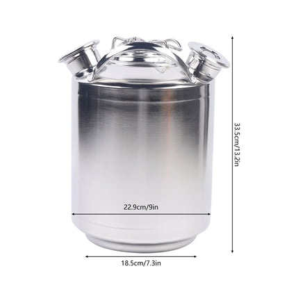 Reinigingsvat – RVS Vat – Biervat – Kegelvat – Keg Vat – 10L Inhoud – 304 Roestvrij Staal Electropolished