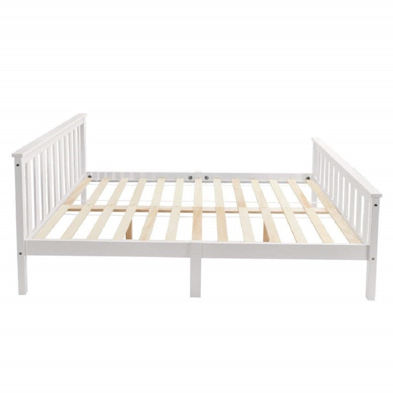 2-Persoons Bed – Tweepersoonsbed – Houten Bed – Bedframe – Bed Met Lattenbodem – Massief Dennehouten Frame – 140 x 200 cm – Opbergruimte Onder Bed 23,5 cm
