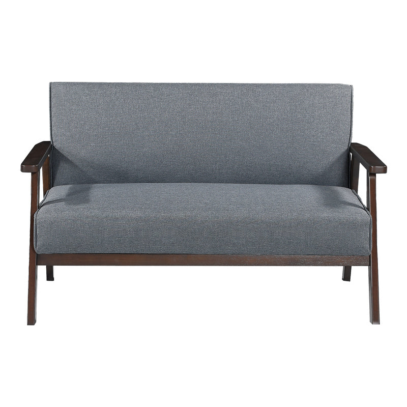 Bankstel – 2-Zitsbank – Zitbank – Bankje – Sofa – Grijs – Houten Frame – 121x69x75 cm – Comfortabel & Stevig