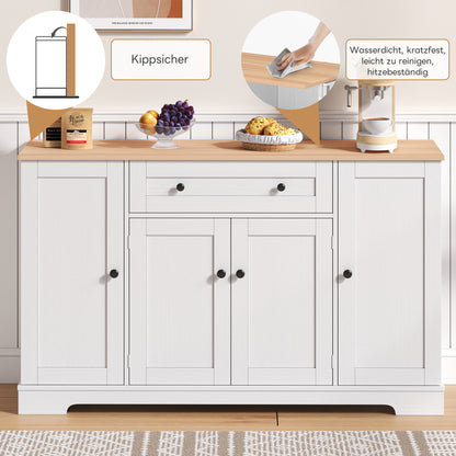 Dressoir – Buffetkast – Opbergkast – Ladekast – Kast – Ruime Indeling 138 cm – Modern Houtmateriaal Met Kantelbeveiliging
