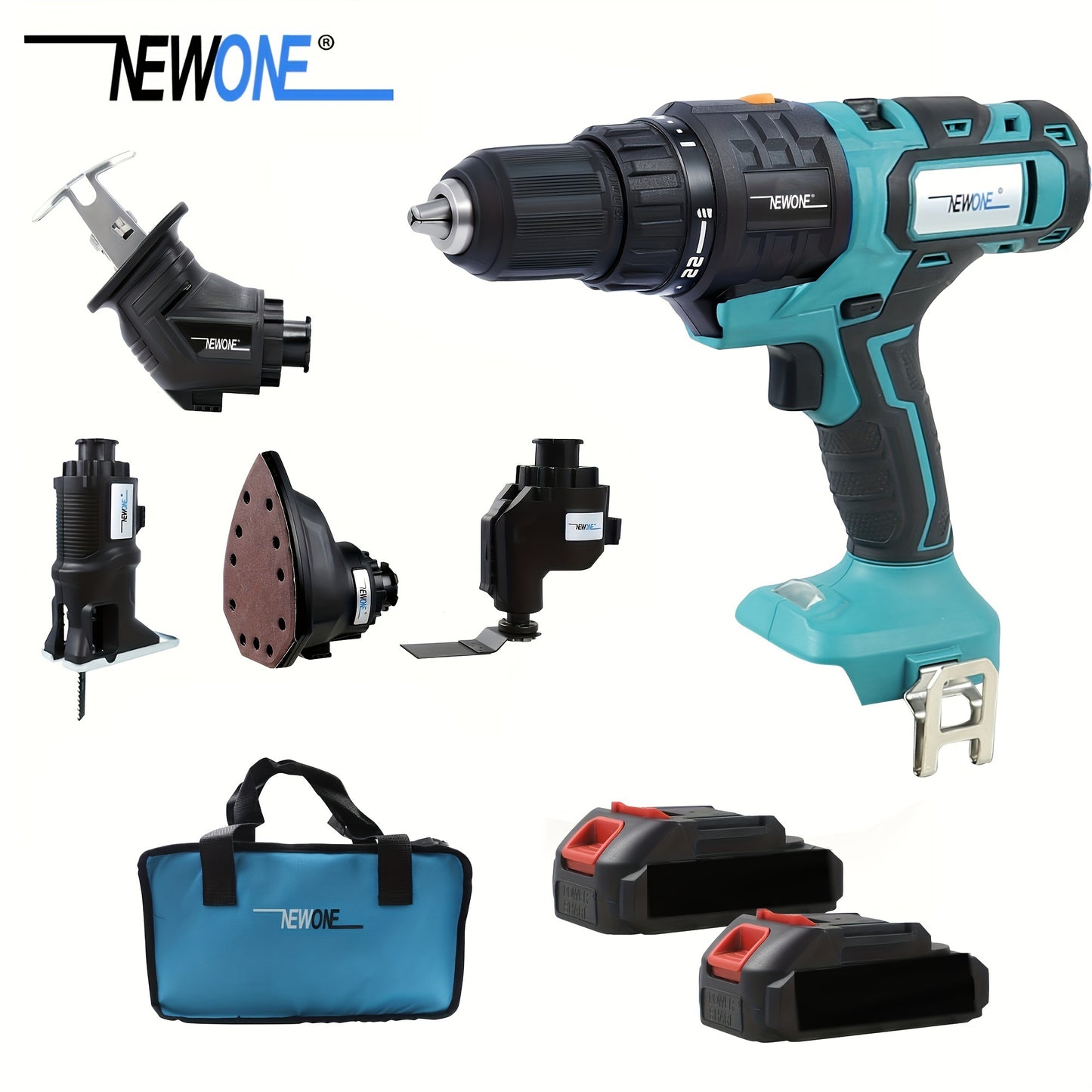 Accuboormachine – Schroefboormachine – Boormachine – Klopboormachine – Accu Boorset – 5-in-1 Multifunctioneel – 2000 mAh Lithium-Ion Batterijen