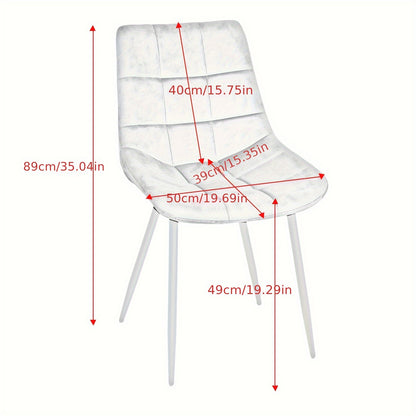2pcs Black Velvet Dining Chair, Kitchen Upholstered High Back Chair, Visitor Reception Chair, for Kitchen Restaurant Reception Room, Metal Frame, Seat Height 49cm, Commercial Space Chairs, Upholstered Guest Seating, Metal Fra