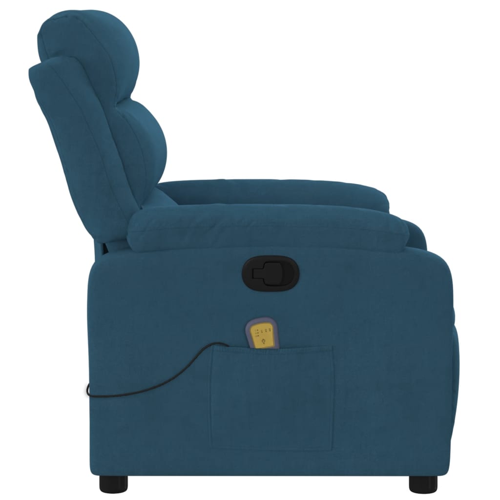 Fauteuil – Relaxstoel – Loungezetel – Zetel – Armstoel – Handmatig Verstelbaar – Blauwe Stof