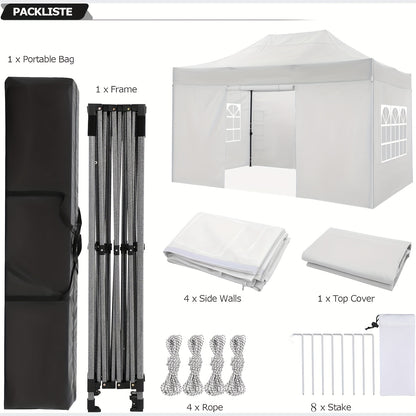 Buitentent – Partytent – Kampeertent – Markttent – Compacte 10x15 Maat – 3 Verstelbare Hoogtes – Duurzaam Alloy Frame
