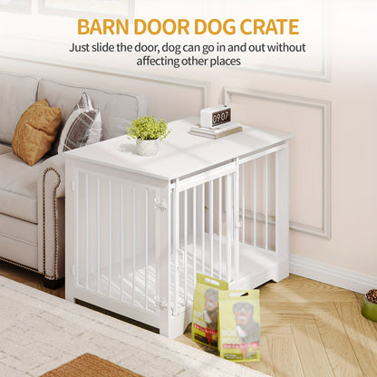 Houten Hondenbench – Hondenkooi – Huisdier Bench – Hondenhok – Hondenverblijf – Retro Bruin – 2-Deurs Met Schuifdeur – Slagvast & Uitbraakveilig – 60x100x68 cm – Duurzaam Gerecycled Hout & Staal
