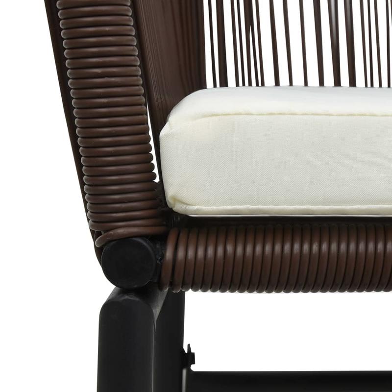 Bistro Set – Tuinset – Balkonset – Terrasmeubilair – Rattan Meubel – 3-delig – Comfortabele Kussens – Weerbestendig PE-Rattan – Bruin
