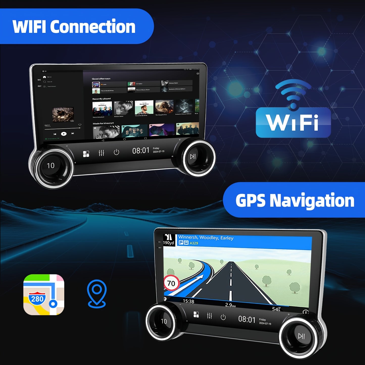 Android 14 Car Stereo – Auto Multimedia Systeem – Navigatie Unit – Touchscreen Radio – Draadloze CarPlay – 10,1 Inch IPS Scherm – 4GB RAM & 64GB Opslag – AHD Achteruitrijcamera & Externe Microfoon