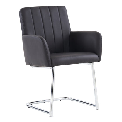 Eetkamerstoel Set – Stoel Eettafelstoel Zithoekstoel Bureaukamerstoel – Zwart Kunstleer – Metalen Zigzag Frame – Ergonomisch Comfort – Set Van 6