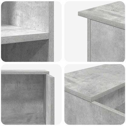 Modern Wood Reception Desk with Storage Shelf - Concrete Gray Desk Suitable for Office & Lobby, Durable Workstation Furniture, 100x50x103.5cm