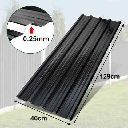 Trapezium Dakpanelen – Dakbedekking – Geprofileerde Platen – Carport Dak – Tuinhuis Dak – Gegalvaniseerd Staal – 24 Stuks Antraciet – Weerbestendig En Roestvrij – 7 M² Dekking